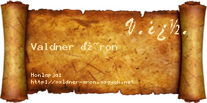 Valdner Áron névjegykártya